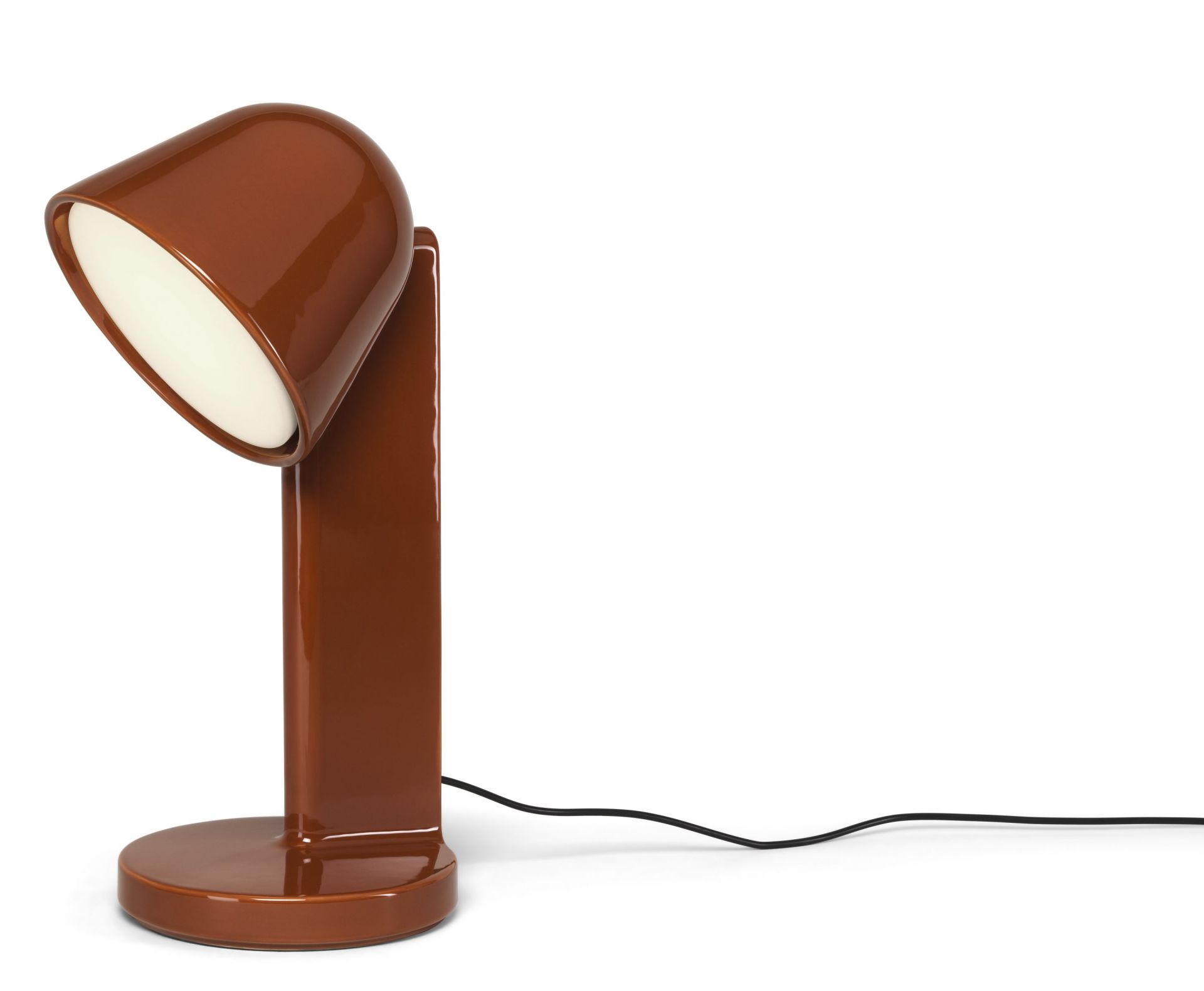 Braune Céramique Tischleuchte von Flos, moderne Innenbeleuchtung für Nachttisch oder Schreibtisch.
